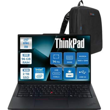 Lenovo Thinkpad E14 Gen 7 Intel Core Ultra 5 225U 96GB Ddr5 2tb SSD Freedos Intel Aı Boost 14 Inç Wuxga (1920 x 1200) IPS 300NITS Taşınabilir Bilgi...