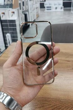 Iphone 15 Plus Kılıf Magsafe Köşeleri Renkli Lüx Şeffaf Kamera Çıkıntılı Silikon Kapak