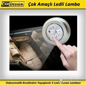 CRD Dokunmatik Kendinden Yapışkanlı 3 Ledli Tavan Lambası