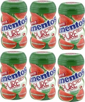 Mentos Fresh Pure Şekersiz Tatlandırıcılı Sakız 6 Adet X 90 G - Karpuz Aromalı