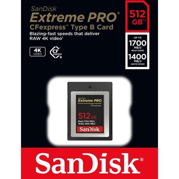 Sandisk 512gb Extreme Pro Cfexpress 1700mb/S Type-B Hafıza Kartı