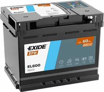 EXIDE EL600 12V 60Ah 640A Start Stop Efb Akü (Üretim Tarihi:2025)
