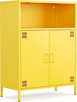 Furni24 Pera Metal Dolap 2 Kapılı, Açık Raflı 80,50 x 40 x 109,50 cm -