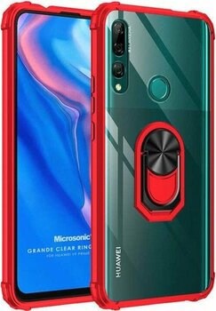 Microsonic Huawei Honor 9X Kılıf Grande Clear Ring Holder Kırmızı
