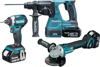 Makita DLX3070TX 18V 5.0 Ah 3'lü Akülü Kombine Set