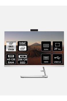 Ideacentre I5 12450h 40gb 256gb Ssd 27" Fhd Fdos 27iap7 All In One Bilgisayar & Per4 Bellek