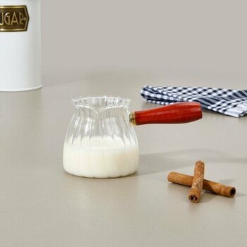 Kitchen Borosilikat Cam Cezve - Şeffaf - 305 ml - TEK EBAT - Çok Renkli