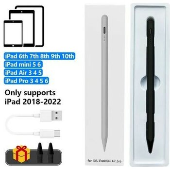 Apple Ipad Pencil Tablet Kalemi Ipad7-8-9-10 Ipad Air3-4-5 Ipad Pro3-4-5-6 Ipad Mini Uyumlu Siyah