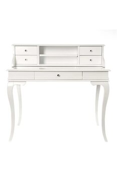 Wooding 100 Cm Çekmeceli Masif Beyaz Lake Raflı 100 x 60 x 80 cm Çalışma Masası