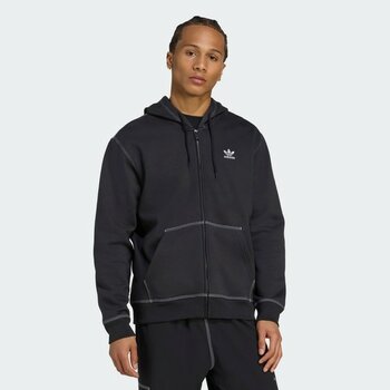 Adidas Originals JW0969 Essentials Trefoil Full-Zip Hoodie - S - Siyah