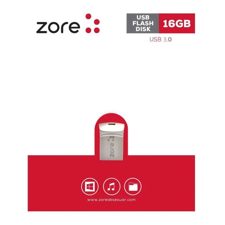 Zore 3.0 Metal Mini Flash Disk 16 GB Gümüş USB Flash Bellek
