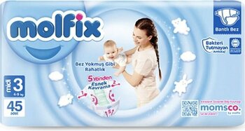 Molfix Molfıx Avantajlı Paket 3 Beden Midi 4-9 Kg 45'li