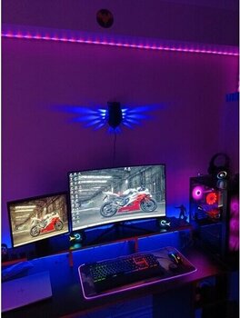 KG Tasarım & Aksesuar Gece Duvar Lambası Baykuş Işıklı 3D - Siyah