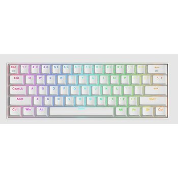 Redragon K530W-RGB-PRO Rgb Brown Swıtch Kablosuz Mekanik Q Gaming Klavye Beyaz