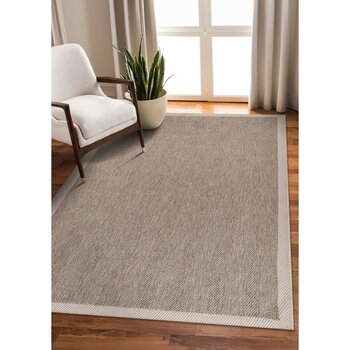 Elit Premium Sisal Halı 1405 – Hav ve Toz Yapmaz Bordürlü Halı - Bej - 200 x 290 cm