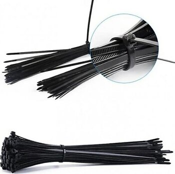 Çetsan 4,8x250 Siyah 25cm Kablo Bağı Plastik Cırt Kelepçe Toplayıcı-100 Adet