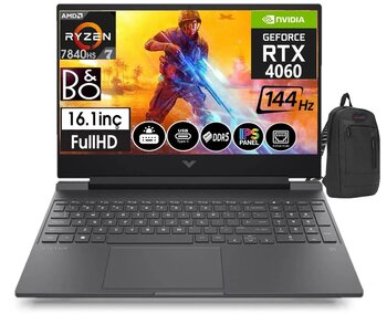 Hp Victus S0014nt Ryzen 7 7840hs 96gb Ddr5 Ram 2tb Ssd 8gb Rx4060 16,1 İnç 144hz Ips Fhd Windows11pro Taşınabilir Bilgisayar 77z4m5ea27+Zettaçanta