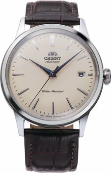 Orient Kurmalı Otomatik Deri Kahverengi Kristal Cam 38 Mm Erkek Kol Saati
