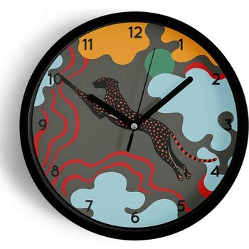 JHAAR Leopar - Kaplan Modern Tasarım Duvar Saati - 25cm - Önü Camlı Siyah Kasa - 25 x 25 cm