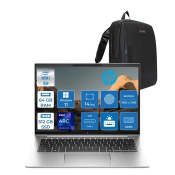 Hp Elitebook 840 G11 Wolfpro Intel Ultra7-155H Aı 64Gb Ddr5 512Gb Ssd 14"Wuxga (1920 X 1200), Ips 400Nıts Wındows11pro Dizüstü Bilgisayar Bb2rk8esw21+Zettaçanta