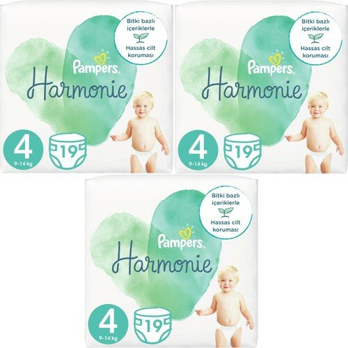 Prima Pampers Harmonie Bebek Bezi Beden:4 (9-14 Kg) Maxi Ekonomik Fırsat Pk 57 Adet