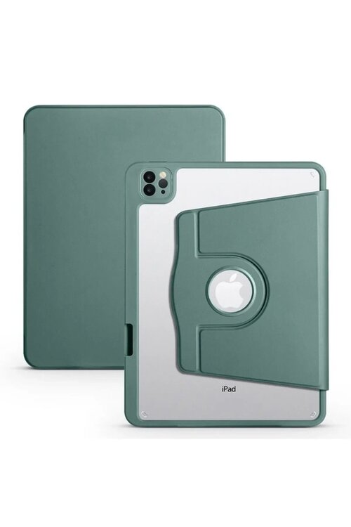 Zore Termik Kalem Bölmeli Dönebilen Standlı Koyu Yeşil Apple iPad 10.2 2021 (9. Nesil) Kılıf