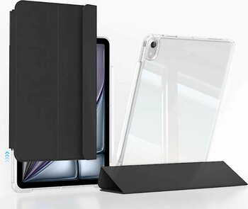 Ipad Air 13 2025 M3 Kılıf Magnetik Ayrılabilen Airbagli ​omsy Sliding Tablet Kılıfı - Siyah