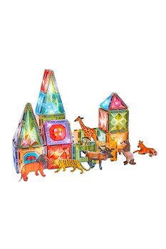 Doğan Oyuncak Dünyası Orijinal Magnetic Tiles Star Diamond Light Version 89 Parça Işıklı Manyetik Lego - Mıknatıslı Lego L