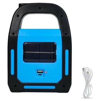 Nirnisa Solar Işıldak Powerbank El Feneri Güneş Enerjili USB Şarjlı Kamp Lambası Mobil Güç Kaynağı LED - Mavi