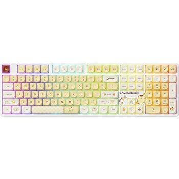 AKKO Pompompurin 5108B Plus RGB Kablosuz Hotswap Mekanik Sarı Gaming Klavye - Sarı - Beyaz