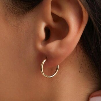 14 Ayar Altın Halka Küpe 1.6 Cm