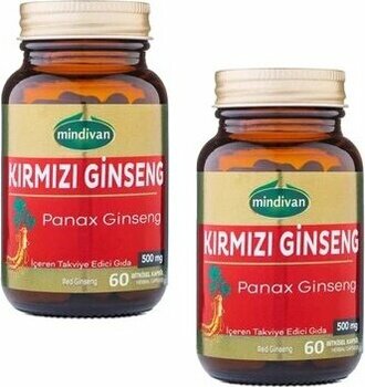 Mindivan Kırmızı Ginseng Ekstraktı 60 Kapsül Panax Ginseng Red Ginseng X2 Adet