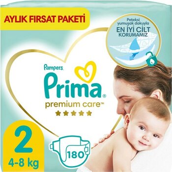 Prima Bebek Bezi Premium Care 2 Numara Aylık Fırsat Paket 180 Adet
