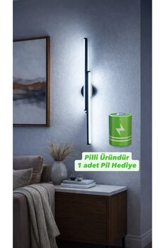 HF DESIGNER Çift Yönlü Pilli Aplik 60CM Modern TV Panel Işığı Resim Aplik Otel Cafe Restaurant Apliği