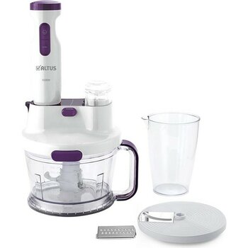 Altus Multi Blender Seti, Güçlü ve Çok Işlevli Mutfak Aracı - Ahşap - Beyaz