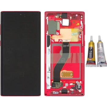 Te Samsung Note 10 N970 Uyumlu Çıtalı A Kalite Lcd Ekran Kırmızı
