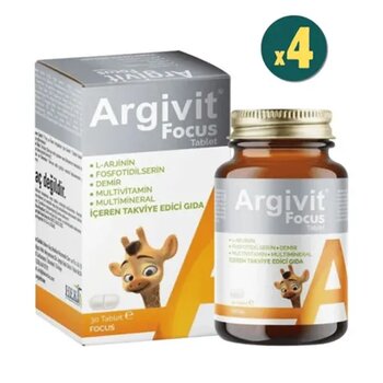 Argivit Focus L-Arjinin Fosfotidilserin Demir Multivitamin Multimineral 4x30 Tablet