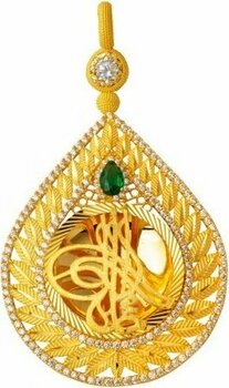 Yaprak Damla Tuğra Altın Kolye Ucu