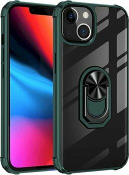 Apple iPhone 13 Mini Kılıf Şeffaf Sararmaz Yüzüklü Mola Kapak - Yeşil