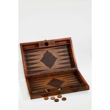 Anadolia Osmanlı Motifli Ahşap Tavla 30 Parça El İşçiliği Gürgen ve Ceviz Ağaçlarıyla