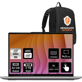 Lenovo Yoga Pro 7 Intel Core Ultra 9 285H 32GB 2tb SSD 14.5" 3k OLED 1000NITS 120Hz Multi-Touch Fdos Taşınabilir Bilgisayar & Per4 Çanta 83KF002STR...