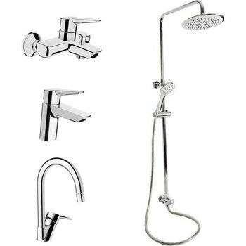 Artema Solid S Batarya Seti, Punto Plus 3c Tepe Duş Takımı A45718 - Krom