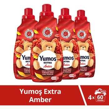 Yumos Extra Konsantre Çamaşır Yumuşatıcısı Amber 1440 ml x4 - 1,44 lt
