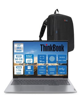 Lenovo Thinkbook 16 G6 Irl Intel Core I5 13420h 80gb 1tb Ssd 16" Wuxga 300nits Ips Windows 11 Pro Taşınabilir Bilgisayar 21kh00sxtrp27 + Zetta Çanta