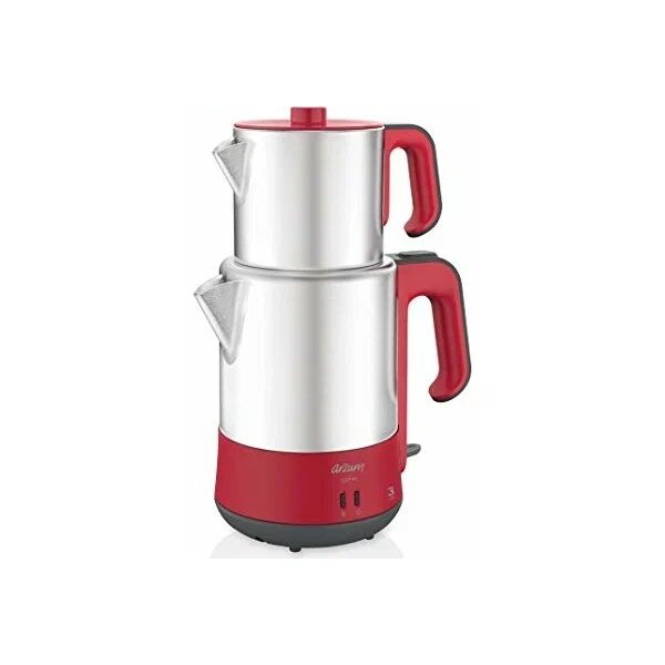 Arzum AR3049 1900 W Kırmızı 1,5 lt Su ısıtıcı 0,7 lt demlik Çay Makinesi