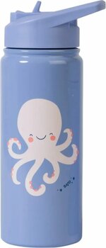 saro 500ml Paslanmaz Çelik Pipetli Matara / Suluk / Termos Mavi