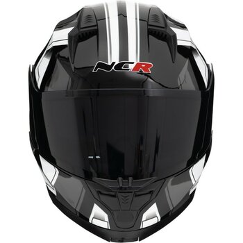 NCR Icon Çene Açılır Kask Siyah Vizörlü - Siyah - Beyaz - S