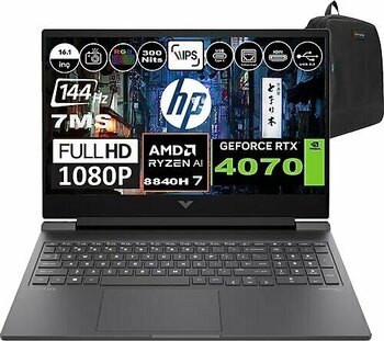 HP Victus 16-S1002NT A05N6EAH06 16.1 inç AMD Ryzen 7 8840H 64 GB 1 TB SSD NVIDIA GeForce RTX 4070 Windows 11 Home