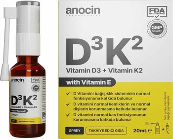 anocin Vitamin D3 K2 Vitamin E , 1000 Iu 2m Mcg Damla 20 ml D3 K2 Vitamin D3k2