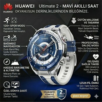 Huawei Huaweı Watch Ultimate 2 Akıllı Saat Mavi - 46 mm - 2 Yıl Garanti